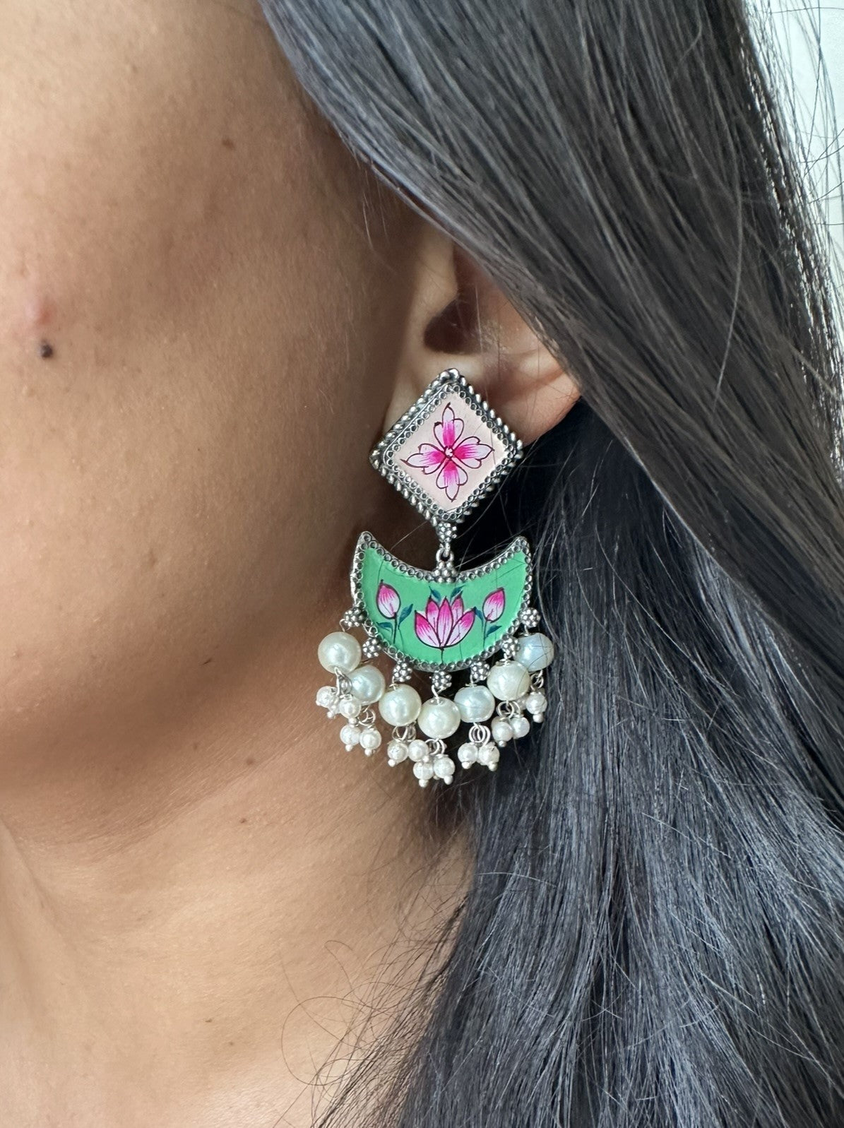 DEVI Handpainted Meenakari Earrings 2